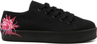 Yohji Yamamoto Sneakers con stampa floreale - Nero