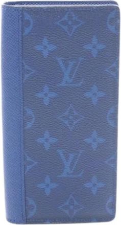 Louis Vuitton Pre-owned Portefeuille Brazza Leather PVC Long Wallet - Heren - Vintage Accessoires - Blauw - ONE Size - Vintage
