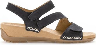Gabor Schoenen, Dames, Blauw, 36 EU, Blauwe nubuck leren sandalen