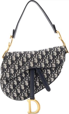 Dior Saddle Handbag Oblique Canvas Medium shoulder bag - Blauw