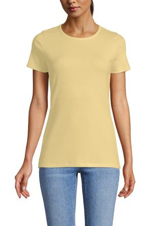 Lands End Cotton Rib T-shirt in Pale Sunbeam Yellow at Nordstrom, Size X-Small P