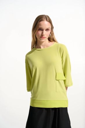 Joseph Ribkoff Casual Crew Neck Pullover In Honey Dew
