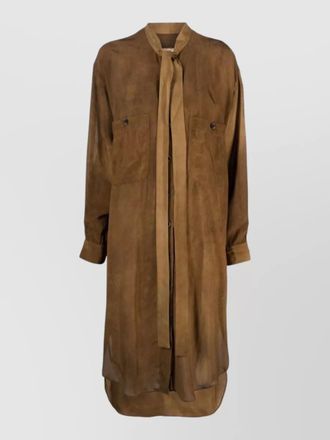 Uma Wang apostle long sleeve sheer shirt dress