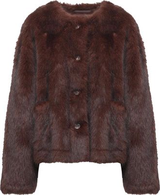 Stand Studio Chaqueta de Pelo Sint&eacute;tico - Jackets - Mujer - Marr&oacute;n - XS