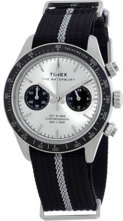 Timex Waterbury Heritage Chronograph Quartz Silver Dial Mens Watch TW2Y35500
