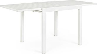 BIZZOTTO Hochwertiger, ausziehbarer Gartentisch Pelagius 83-166 x 80 cm - Weiss