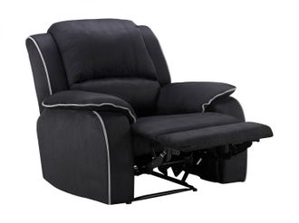 Vente-Unique Sill&oacute;n relax de microfibra HERNANI - Negro
