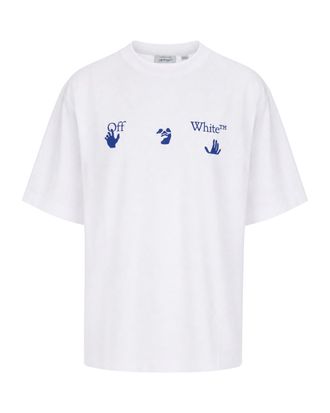 Off-white White Cotton Printed Oversized T-Shirt