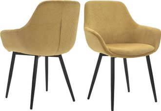 Salesfever Armlehnstuhl »Komfortabler Esszimmerstuhl im zeitlosen Design« (Set) 2 Stk.Bezug in Cord-Optik