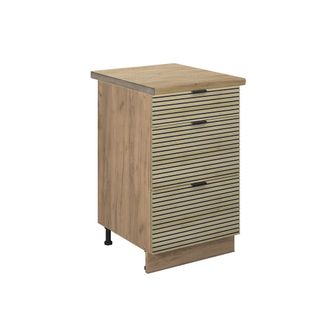 Vicco Mueble Bajo De Cocina Fame-line, Panel De Roble, 50 Cm, Et Roble