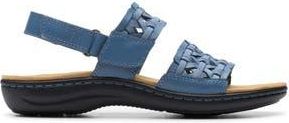 Clarks Laurieann Lily Slingback Sandal - Wide Width Available in Denim Blue Leather at Nordstrom Rack, Size 7.5