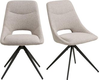 Moloo Silla giratoria en tela color arena (x2)