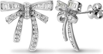 Jewelco London 18ct White Gold 0.76ct Diamond Drop Stud Earrings - 18E432