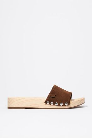 Bimba & Lola Suede wooden platform sandal in Toast at Nordstrom, Size 41
