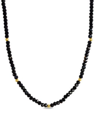Jewelmak 14K Black Spinel Necklace