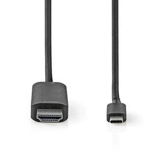 Nedis Adaptador Usb C Usb 32 Generacion 1 Usb C Macho Conector Hdmi 4k60hz 200 Metros Redondo Niquelado Pvc Negro Caja