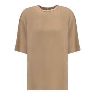 Toteme Camiseta de sat&eacute;n - Tops - Mujer - Beige - XS
