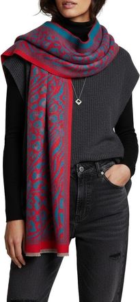 Saachi Bold Mixed Animal Print Scarf in Blue at Nordstrom Rack