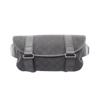 Gucci Pre-owned GG nylon leren heuptas - Heren - Vintage Heuptassen - Zwart - ONE Size - Nylon - Vintage