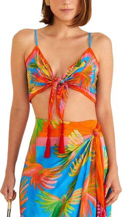 Farm Rio Painted Birds Scarf Top