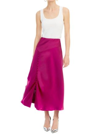 Allison New York Reese Satin Skirt In Berry