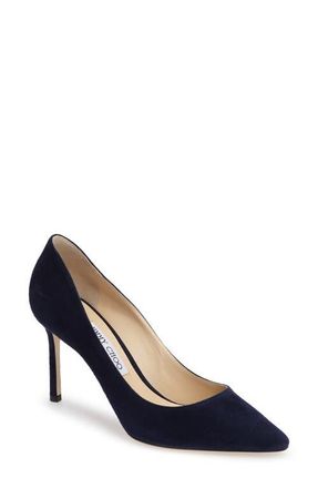 Jimmy Choo London Romy 85 Suede Pump in Navy Suede at Nordstrom, Size 10.5Us