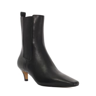 Dune London Womens Ladies Odele - Chiselled Toe Kitten Heel Chelsea Ankle Boots - Black material_Suede - Size UK 3