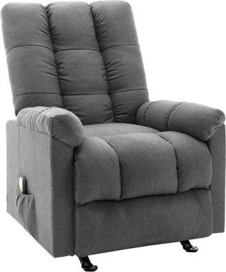 vidaXL Massage Reclining Chair Light Grey Polyester fabric Medium