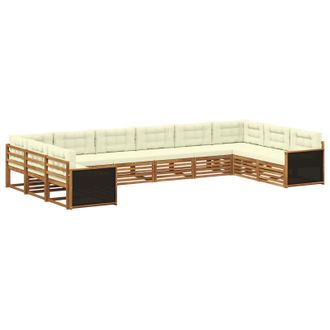 vidaXL Juegos De Sof&aacute;s 10 Uds. Madera De Acacia S&oacute;lida Vidaxl