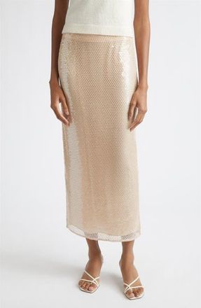 Toccin Leilani Sequin Knit Maxi Skirt in Sand Dune at Nordstrom, Size 00