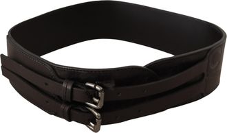 Costume National Leather Double Buckle Belt - Brown