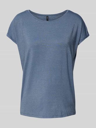 Vero Moda Comfort Fit T-Shirt mit Effekt Garn Modell LAVA in Blau, Gr&ouml;&szlig;e XS