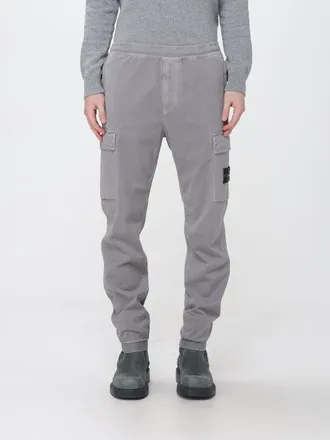 Stone Island Pantaloni cargo slim fit in tessuto tecnico stretch con logo Compass