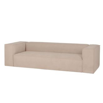Deco Wood Sof&aacute; de 3/4 plazas de pana color beige 210x110cm