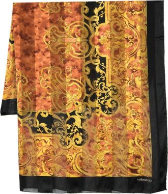 Valentino Garavani 1980s baroque-print silk scarf - women - Silk - One Size - Black