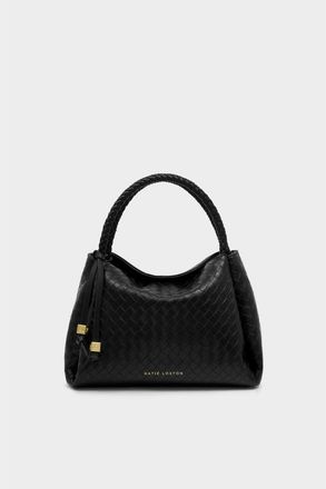 Katie Loxton Nova Woven Texture Top Handle Bag in Black at Nordstrom
