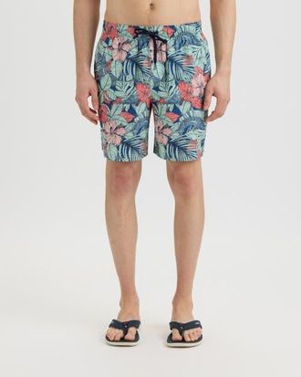 Salt Life Sailfish Blossom Printed Volley Boardshorts in Midnight at Nordstrom, Size Xx-Large