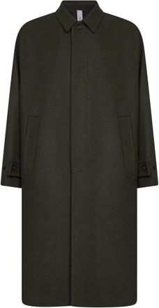 Hev&ograve; Baia Del Monaco Coat - Heren - Mantel - Groen - S - Wol - Jassen