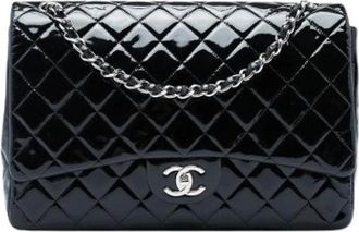 Chanel Pre-owned Classic Double Flap Shoulder Bag - Dames - Vintage Schoudertas - Zwart - ONE Size - Leer - Vintage