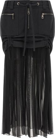 Dolce & Gabbana Black Silk Midi Womens Skirt