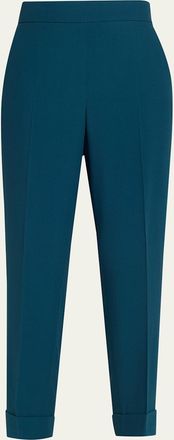 Akris Chris Cool Wool Tapered-Leg Ankle Pants