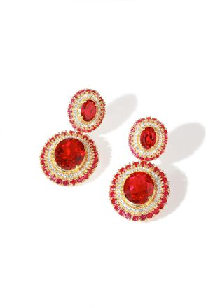 Tiramisu 14K Gold Plated Over 925 Sterling Silver Created Ruby Constellation Drop Earrings