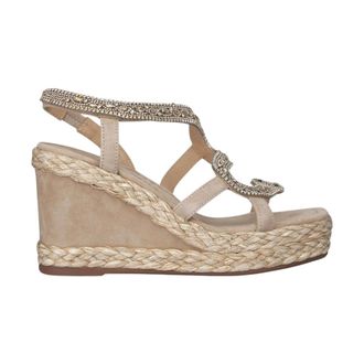 Alma En Pena Alma EN Pena, Schoenen, Dames, Beige, 38 EU, Slang strass sleehak