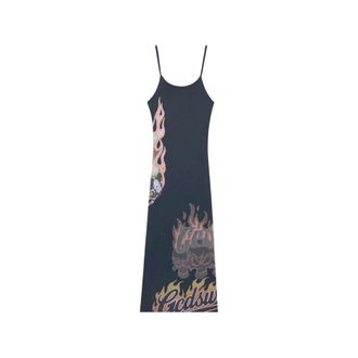 GCDS Riders Long Dress - Dames - Casual kleedjes - Zwart - S - Polyester - Kleedjes