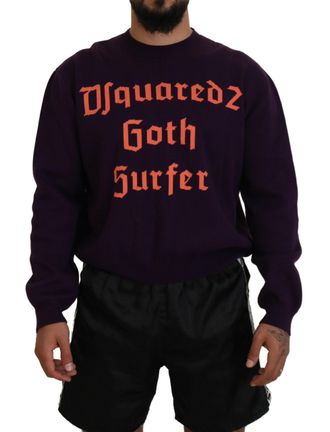 Dsquared2 Dsquared&sup2; Cotton Printed Men Pullover Mens Sweater (Pre-Owned)