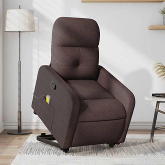 vidaXL Vidaxl - Silla De Masaje Reclinable De Pie De Tela Marr&oacute;n Oscuro