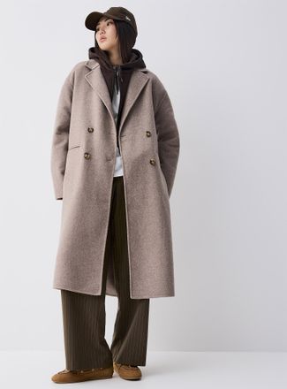 Twik Womens Long double-breasted felt overcoat
