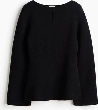 H&M Peplumshirt aus Wolle - Schwarz