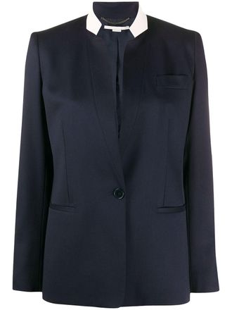 Stella McCartney Florence single-breasted blazer - women - Cotton/Viscose/Wool - 38 - Blue