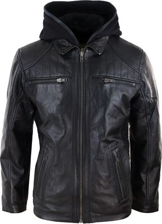 TruClothing Hoodie Leather Jacket
